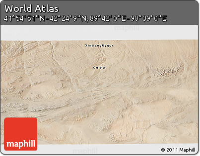 Satellite 3D Map of the Area around 42° 9' 30" N, 90° 10' 30" E
