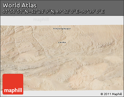 Satellite 3D Map of the Area around 42° 9' 30" N, 90° 10' 30" E