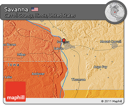 Political 3D Map of Savanna