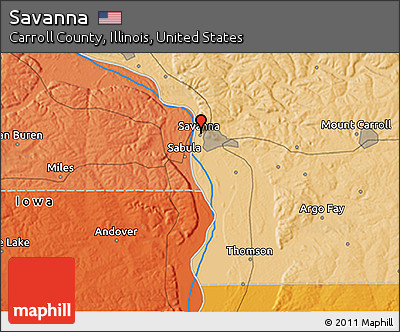 Political 3D Map of Savanna