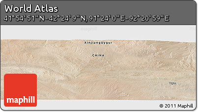 Satellite Panoramic Map of the Area around 42° 9' 30" N, 91° 52' 30" E