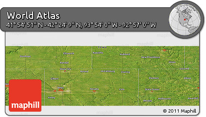 Satellite Panoramic Map of the Area around 42° 9' 30" N, 93° 25' 30" W