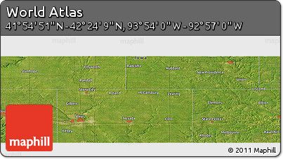 Satellite Panoramic Map of the Area around 42° 9' 30" N, 93° 25' 30" W