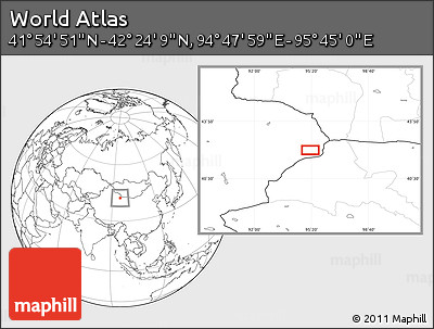 Blank Location Map of the Area around 42° 9' 30" N, 95° 16' 30" E