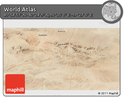 Satellite 3D Map of the Area around 42° 9' 30" N, 96° 58' 29" E