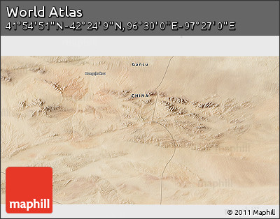 Satellite 3D Map of the Area around 42° 9' 30" N, 96° 58' 29" E