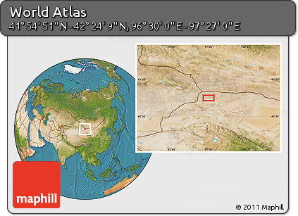 Satellite Location Map of the Area around 42° 9' 30" N, 96° 58' 29" E