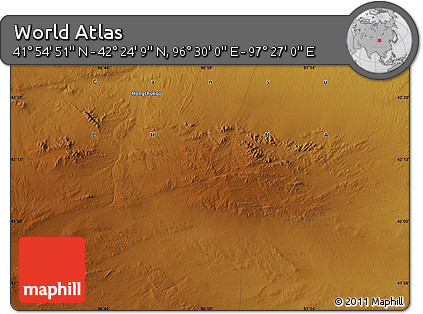 Physical Map of the Area around 42° 9' 30" N, 96° 58' 29" E