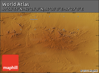 Physical Map of the Area around 42° 9' 30" N, 96° 58' 29" E