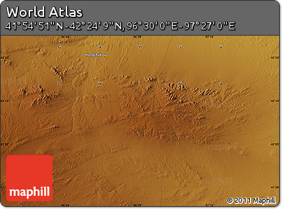 Physical Map of the Area around 42° 9' 30" N, 96° 58' 29" E