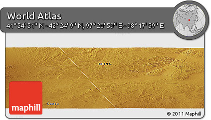 Physical Panoramic Map of the Area around 42° 9' 30" N, 97° 49' 29" E