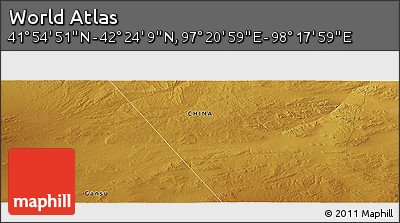 Physical Panoramic Map of the Area around 42° 9' 30" N, 97° 49' 29" E