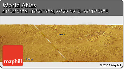 Physical Panoramic Map of the Area around 42° 9' 30" N, 97° 49' 29" E