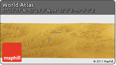 Physical Panoramic Map of the Area around 42° 9' 30" N, 98° 40' 30" E