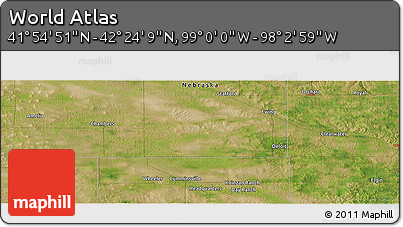 Satellite Panoramic Map of the Area around 42° 9' 30" N, 98° 31' 30" W
