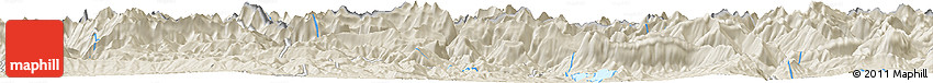 Shaded Relief Horizon Map of the Area around 42° 35' 40" N, 0° 4' 30" E