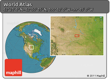 Satellite Location Map of the Area around 42° 35' 40" N, 100° 13' 29" W