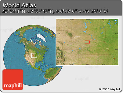 Satellite Location Map of the Area around 42° 35' 40" N, 100° 13' 29" W