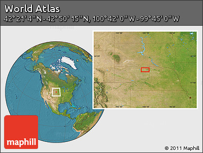 Satellite Location Map of the Area around 42° 35' 40" N, 100° 13' 29" W