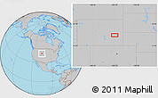Gray Location Map of the area around 42° 35' 40" N, 105° 19' 29" W