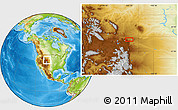 Physical Location Map of the area around 42° 35' 40" N, 105° 19' 29" W