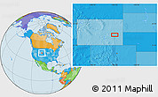 Political Location Map of the area around 42° 35' 40" N, 105° 19' 29" W
