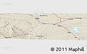 Shaded Relief Panoramic Map of the area around 42° 35' 40" N, 105° 19' 29" W