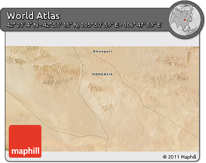 Satellite 3D Map of the Area around 42° 35' 40" N, 106° 19' 29" E