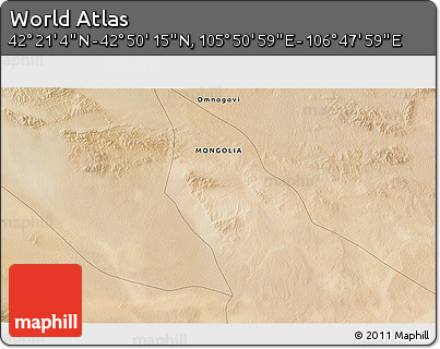 Satellite 3D Map of the Area around 42° 35' 40" N, 106° 19' 29" E