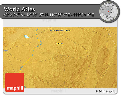 Physical 3D Map of the Area around 42° 35' 40" N, 111° 25' 30" E