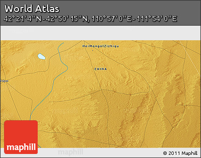 Physical 3D Map of the Area around 42° 35' 40" N, 111° 25' 30" E