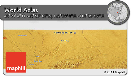 Physical Panoramic Map of the Area around 42° 35' 40" N, 113° 7' 30" E