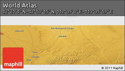 Physical Panoramic Map of the Area around 42° 35' 40" N, 113° 7' 30" E