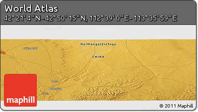Physical Panoramic Map of the Area around 42° 35' 40" N, 113° 7' 30" E