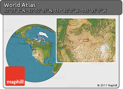 Satellite Location Map of the Area around 42° 35' 40" N, 117° 13' 29" W