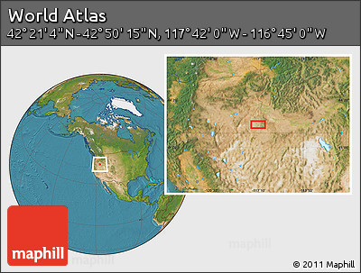 Satellite Location Map of the Area around 42° 35' 40" N, 117° 13' 29" W