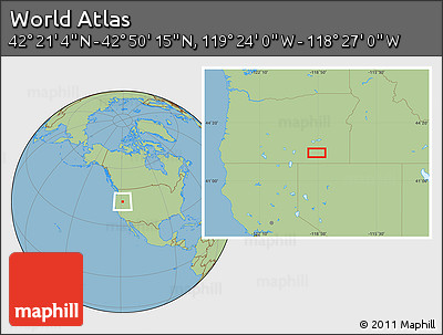 Savanna Style Location Map of the Area around 42° 35' 40" N, 118° 55' 30" W