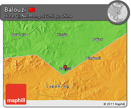 Political 3D Map of Balouzi