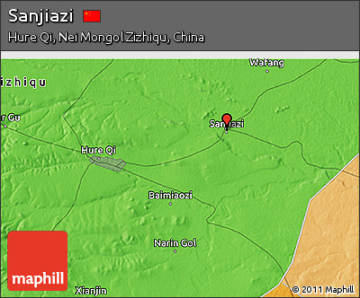 Political 3D Map of Sanjiazi
