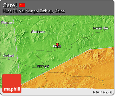 Political 3D Map of Gerel