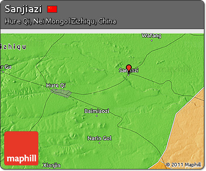Political 3D Map of Sanjiazi