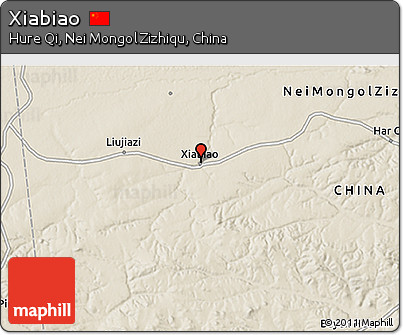 Shaded Relief 3D Map of Xiabiao