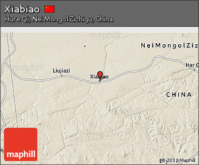 Shaded Relief 3D Map of Xiabiao