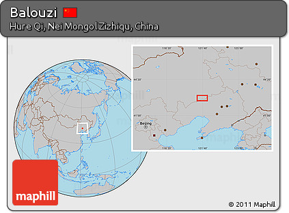 Gray Location Map of Balouzi