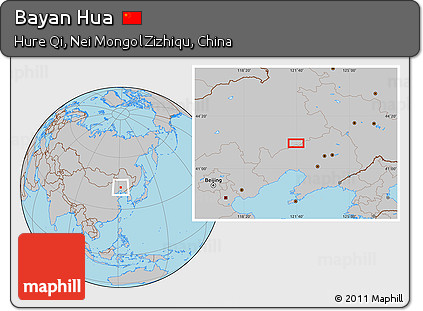 Gray Location Map of Bayan Hua