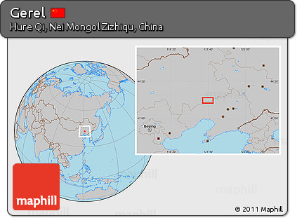 Gray Location Map of Gerel