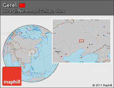 Gray Location Map of Gerel