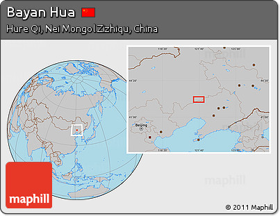 Gray Location Map of Bayan Hua