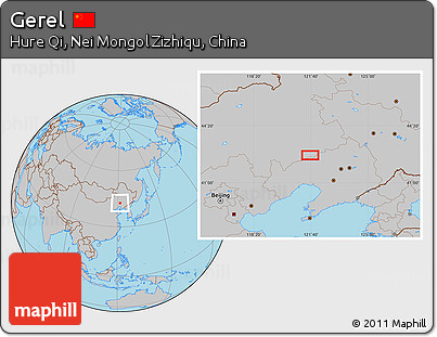 Gray Location Map of Gerel
