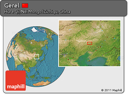 Satellite Location Map of Gerel